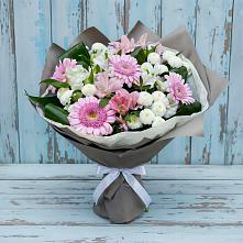 Букет цветов из:  Герберы, Альстромерии и Хризантемы в Чебоксарах