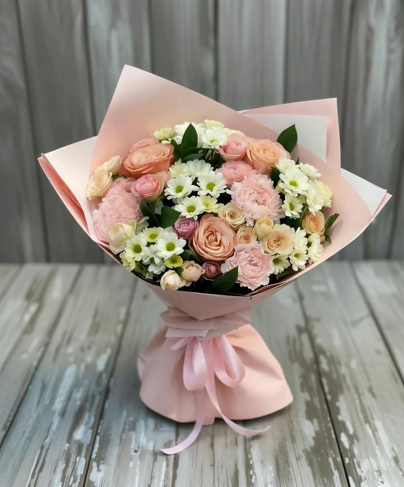 Букет цветов из: Гвоздики, Розы и Хризантемы в Чебоксарах