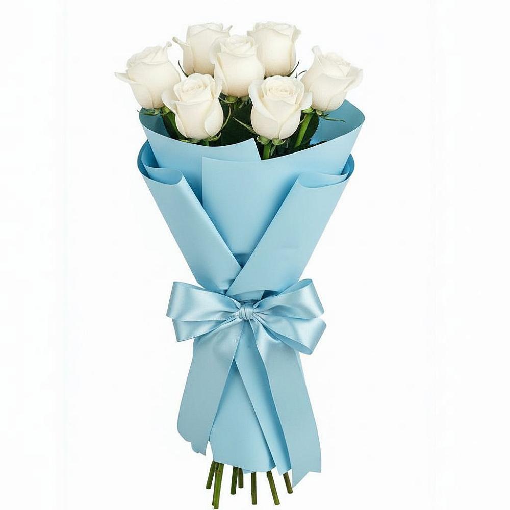 Букет 7 белых роз Проуд в Чебоксарах