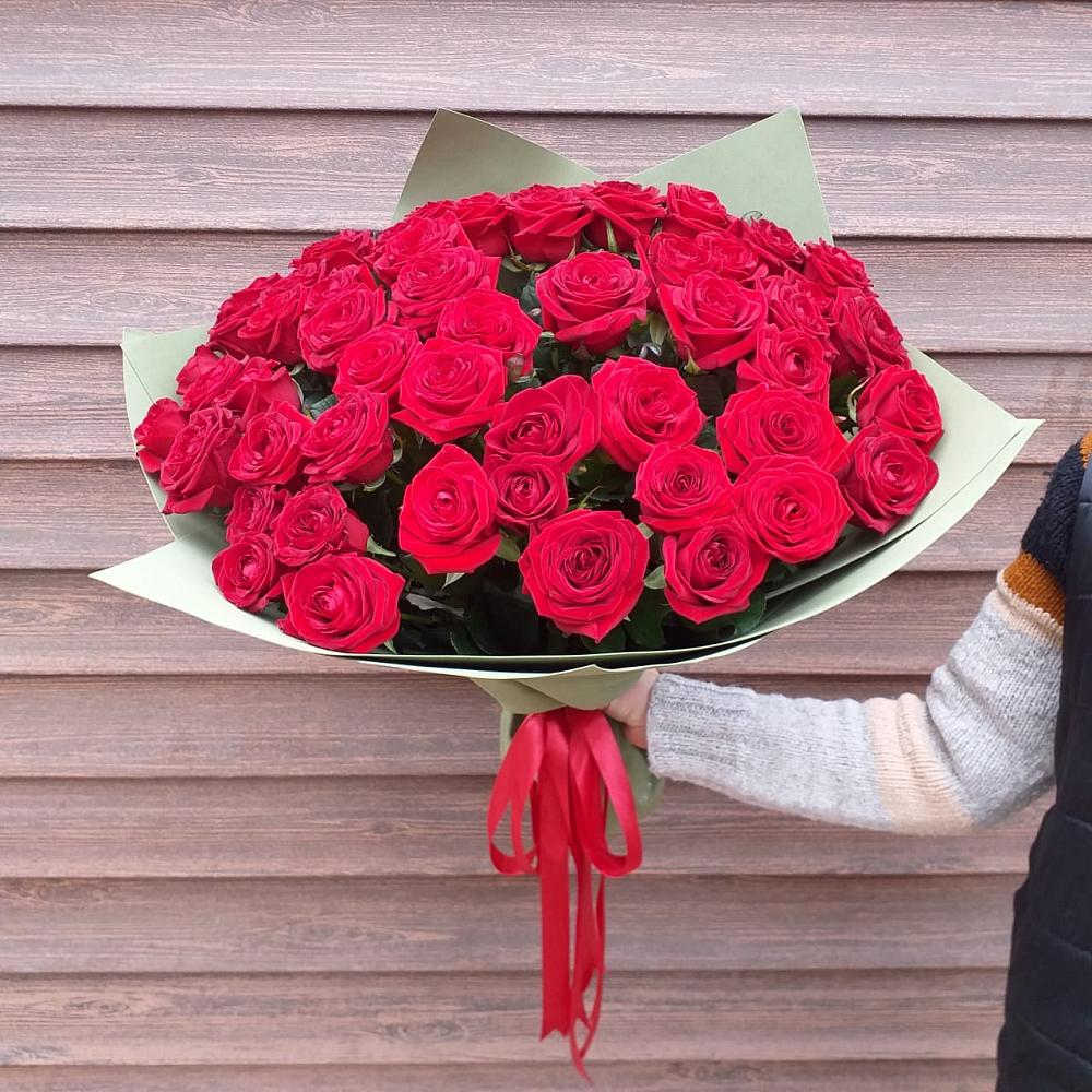 55 Красных роз в Чебоксарах Букет 55 Красных роз Фридом в Чебоксарах