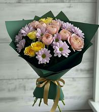 Букет цветов из:  Хризантемы и Розы в Чебоксарах