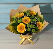 Букет цветов из:  Герберы и Хризантемы в Чебоксарах