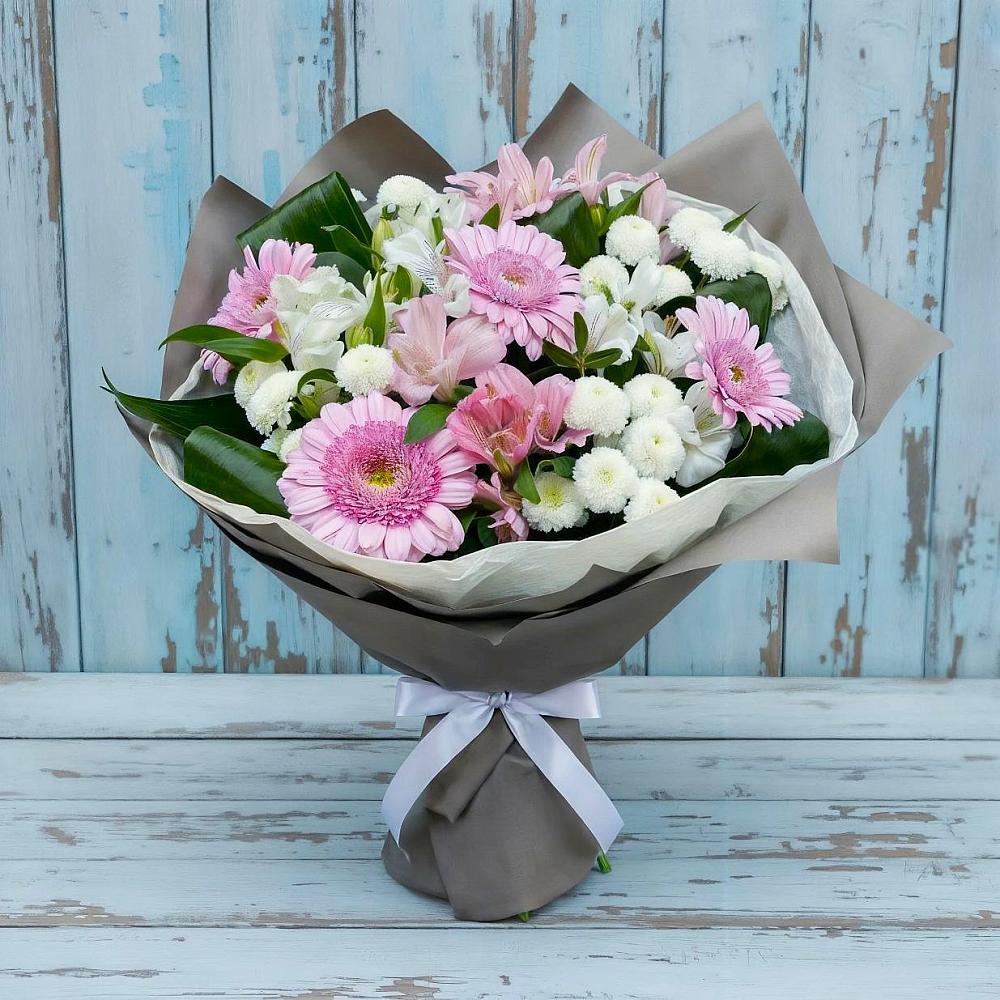 Букет цветов из: Герберы, Альстромерии и Хризантемы в Чебоксарах