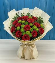 Букет цветов из:  Розы и Хризантемы #REPLACE_PRED# Чебоксарах