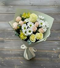 Букет цветов из:  Альстромерии, Розы и Хризантемы в Чебоксарах
