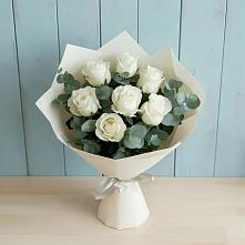 Букет Белые розы в Эвкалипте #REPLACE_PRED# Чебоксарах
